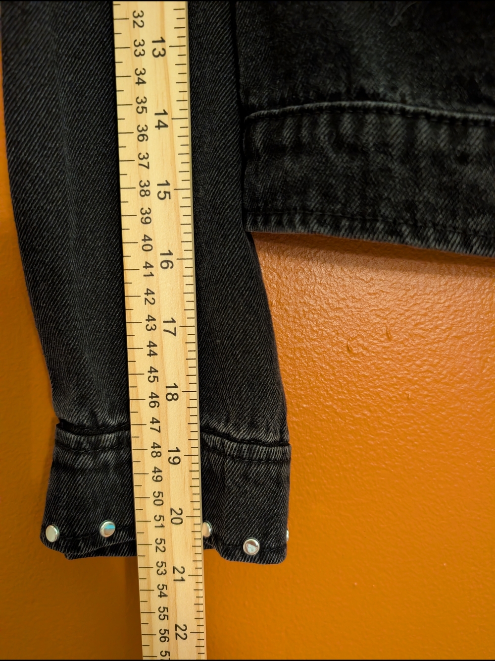 Love Fire Silver Studded Cropped Black Denim 90s Moto Biker Jacket Womens Medium - Picture 11 of 15